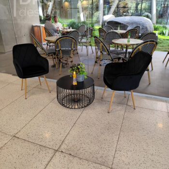 Sitiales de Felpa y Mesa de Centro Sillas y Mesas Parisinas en Clinica Alemana Vitacura